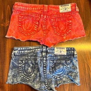 Two pairs true religion shorts